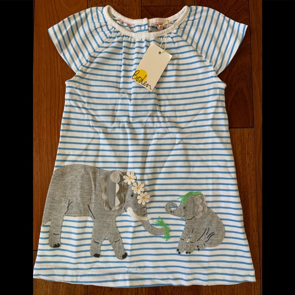 Mini Boden appliqué dress sz 12-18 months